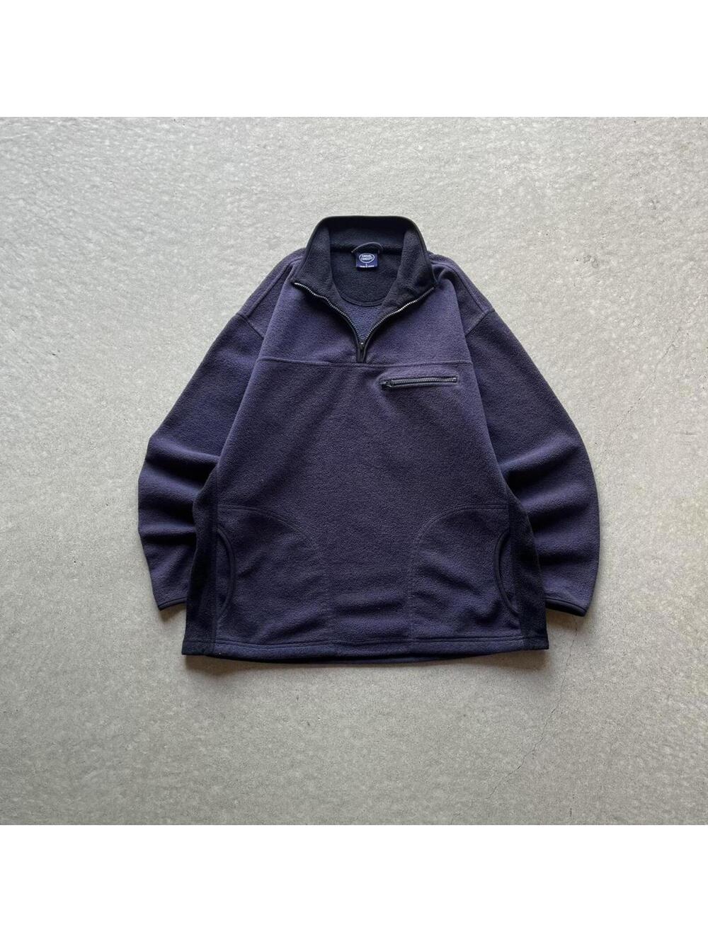 Vintage Y2K Sporty Navy Fleece Pullover